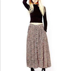 American Apparel Leopard Print Maxi Skirt